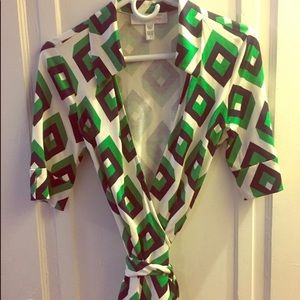 Diane von Furstenberg DVF “Vintage” Wrap Blouse